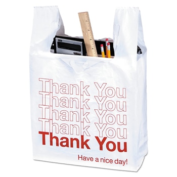 Plastic Thank You Bags in Bulk, Promotional Plastic Bags